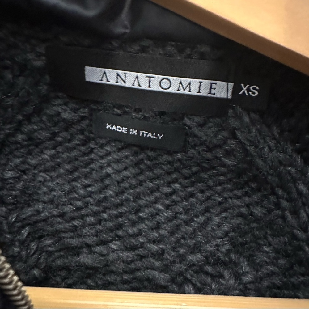 Anatomie Nina Black Knit & Puffer Hooded Jacket XS Utilitycore Quiet Luxury - Picture 6 of 9